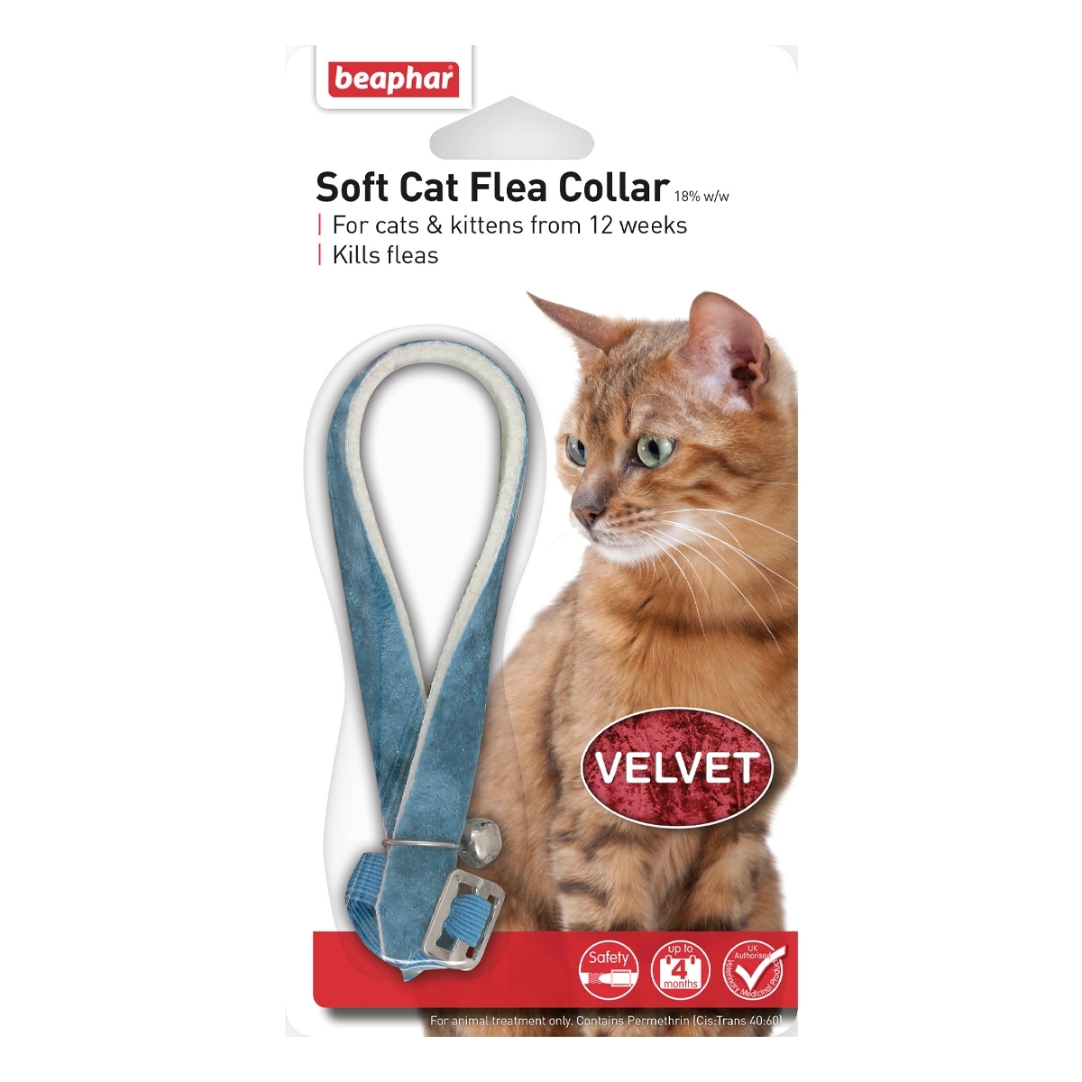 Beaphar Soft Flea Collar Velvet 16 Weeks Protection For Cats & Kitten