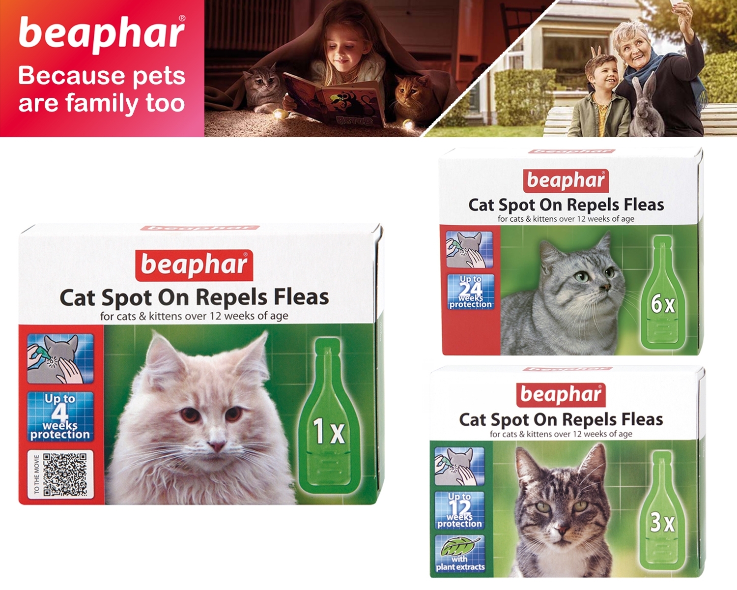 Beaphar Spot On Flea Repel Drops Treatment 4 12 24 Weeks Protection For
