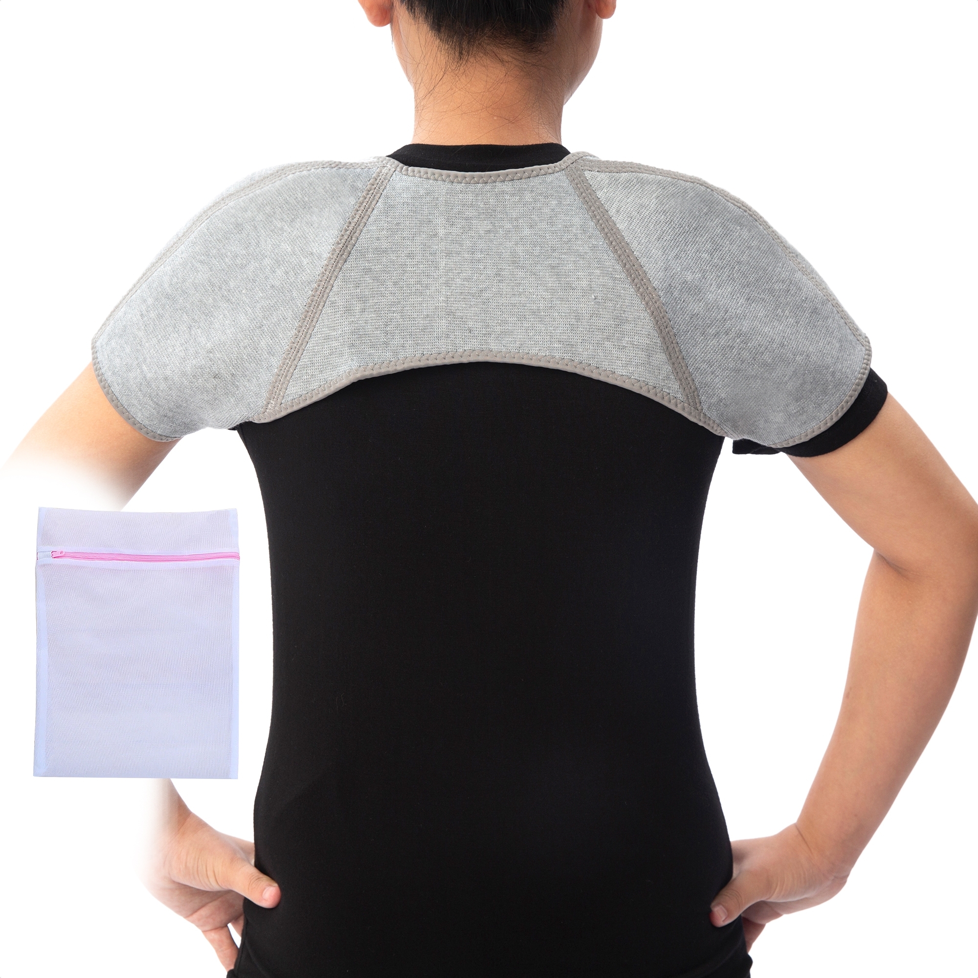 Double Shoulder Support Compression Brace For Injury S, M, L, XL, Grey
